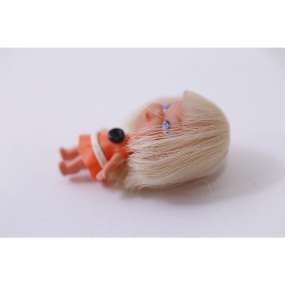 Liddle Kiddles, Clone, Mini Doll, Blonde, Orange Dress, Vintage, ~ 250929-WH 763 - Picture 2 of 3